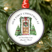 Gepersonaliseerde eerste kerst in ons nieuwe huis metalen ornament