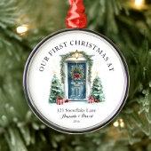 Gepersonaliseerde eerste kerst in ons nieuwe huis metalen ornament