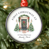 Gepersonaliseerde eerste kerst in ons nieuwe huis metalen ornament
