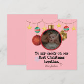 Gepersonaliseerde eerste kerst Kaart voor papa, fo (Voorkant / Achterkant)