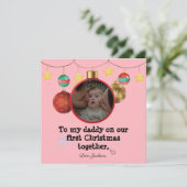 Gepersonaliseerde eerste kerst Kaart voor papa, fo (Staand voorkant)