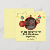 Gepersonaliseerde eerste kerst Kaart voor papa, fo (Voorkant / Achterkant)