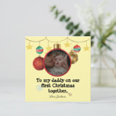 Gepersonaliseerde eerste kerst Kaart voor papa, fo (Staand voorkant)