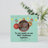Gepersonaliseerde eerste kerst Kaart voor papa, fo (Staand voorkant)