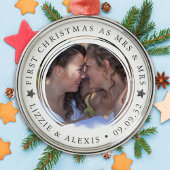 Gepersonaliseerde eerste kerst mevrouw & mevrouw f metalen ornament