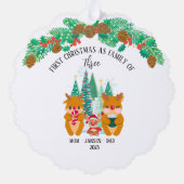 Gepersonaliseerde eerste kerst rendieren ornament kaart (Achterkant)