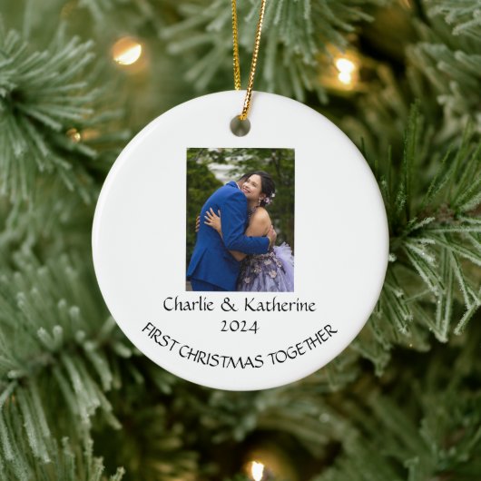 Gepersonaliseerde eerste kerst samen ornament (Boom)