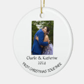 Gepersonaliseerde eerste kerst samen ornament (Links)