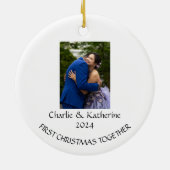 Gepersonaliseerde eerste kerst samen ornament (Achterkant)