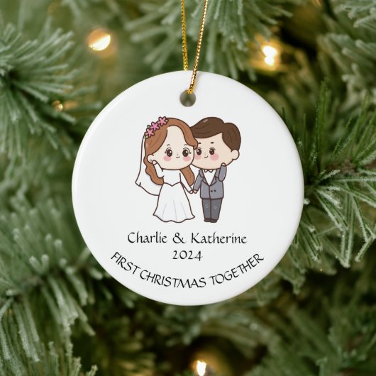 Gepersonaliseerde eerste kerst samen ornament (Boom)