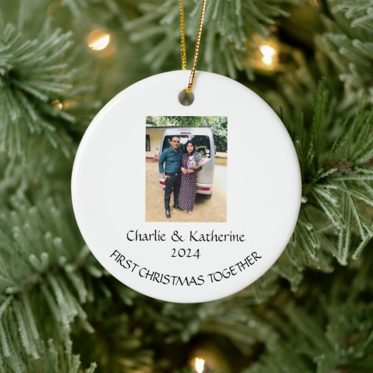 Gepersonaliseerde eerste kerst samen ornament (Boom)