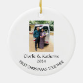 Gepersonaliseerde eerste kerst samen ornament (Achterkant)