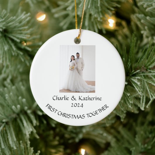 Gepersonaliseerde eerste kerst samen ornament (Boom)