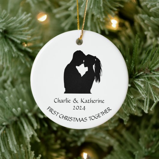 Gepersonaliseerde eerste kerst samen ornament (Boom)