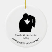 Gepersonaliseerde eerste kerst samen ornament (Achterkant)