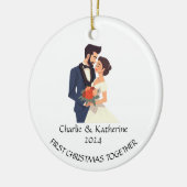 Gepersonaliseerde eerste kerst samen ornament (Links)
