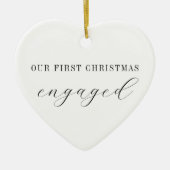 Gepersonaliseerde eerste kerst verloofde aangepast keramisch ornament (Voorkant)