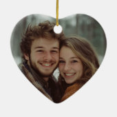 Gepersonaliseerde eerste kerst verloofde aangepast keramisch ornament (Achterkant)