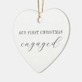 Gepersonaliseerde eerste kerst verloofde aangepast keramisch ornament (Links)
