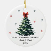 Gepersonaliseerde eerste kerst Verloving Ornament (Achterkant)
