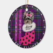 Gepersonaliseerde Eerste Kerstboom Hond Keramisch  Keramisch Ornament (Links)