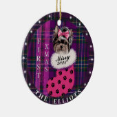 Gepersonaliseerde Eerste Kerstboom Hond Keramisch  Ornament (Rechts)