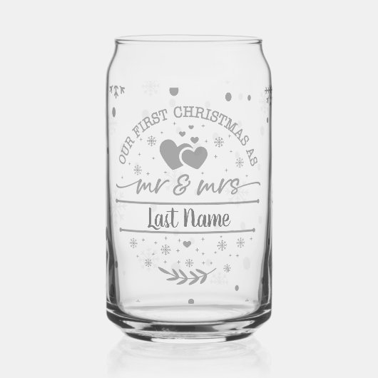 Gepersonaliseerde Eerste Kerstdag meneer en mevrou Blikvorm Glas (Links)