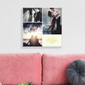 Gepersonaliseerde eerste kerstDamasfoto's Collage Canvas Afdruk (Insitu (Woonkamer))