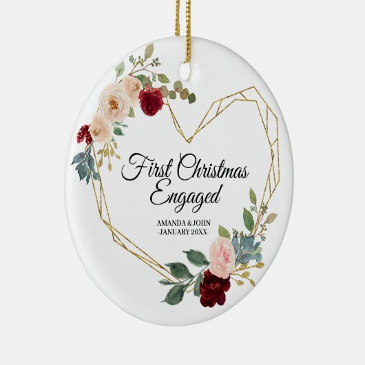 Gepersonaliseerde eerste kerstfeestelijke versieri keramisch ornament (Rechts)