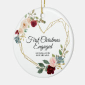 Gepersonaliseerde eerste kerstfeestelijke versieri keramisch ornament (Links)