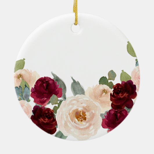 Gepersonaliseerde eerste kerstfeestelijke versieri keramisch ornament (Achterkant)