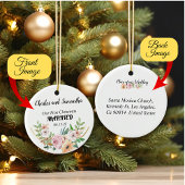 Gepersonaliseerde Eerste Kerstgehuwde versiering Keramisch Ornament