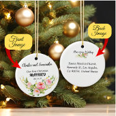 Gepersonaliseerde Eerste Kerstgehuwde versiering Keramisch Ornament