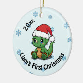 Gepersonaliseerde Eerste Kerstkeramische versierin Keramisch Ornament (Links)