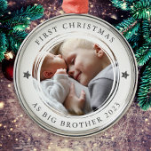 Gepersonaliseerde Eerste Kerstmis als Big Brother  Metalen Ornament