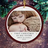 Gepersonaliseerde Eerste Kerstmis als Big Sister F Keramisch Ornament
