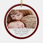 Gepersonaliseerde Eerste Kerstmis als Big Sister F Keramisch Ornament (Voorkant)