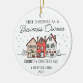 Gepersonaliseerde Eerste Kerstmis als Business Own Keramisch Ornament (Links)