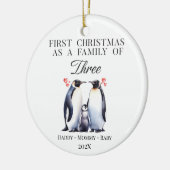 Gepersonaliseerde Eerste Kerstmis als een Familie  Keramisch Ornament (Links)