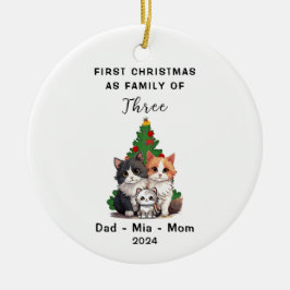 Gepersonaliseerde eerste Kerstmis als familie van  Keramisch Ornament