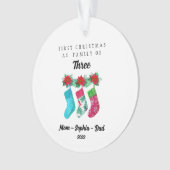 Gepersonaliseerde Eerste Kerstmis als Familie van  Ornament (voorkant)