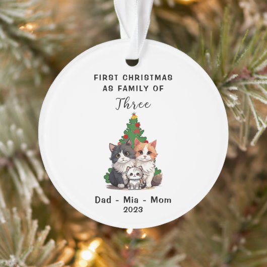 Gepersonaliseerde eerste Kerstmis als familie van  Ornament (Boom)