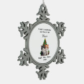 Gepersonaliseerde eerste Kerstmis als familie van  Tin Sneeuwvlok Ornament (Links)
