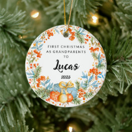 Gepersonaliseerde eerste Kerstmis als grootouders Keramisch Ornament