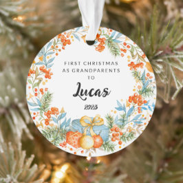 Gepersonaliseerde eerste Kerstmis als grootouders Ornament