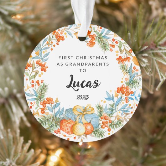 Gepersonaliseerde eerste Kerstmis als grootouders Ornament (Boom)