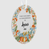 Gepersonaliseerde eerste Kerstmis als grootouders Ornament (voorkant)