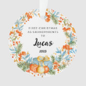 Gepersonaliseerde eerste Kerstmis als grootouders Ornament (voorkant)