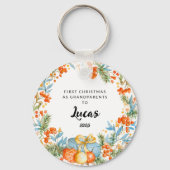 Gepersonaliseerde eerste Kerstmis als grootouders Sleutelhanger (Voorkant)