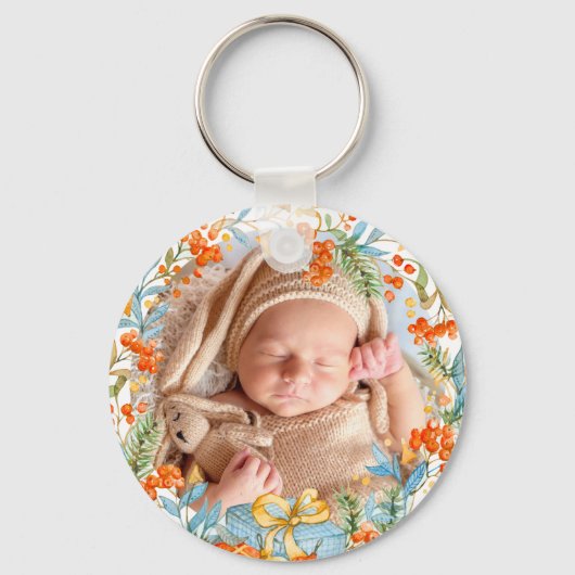 Gepersonaliseerde eerste Kerstmis als grootouders Sleutelhanger (Achterkant)